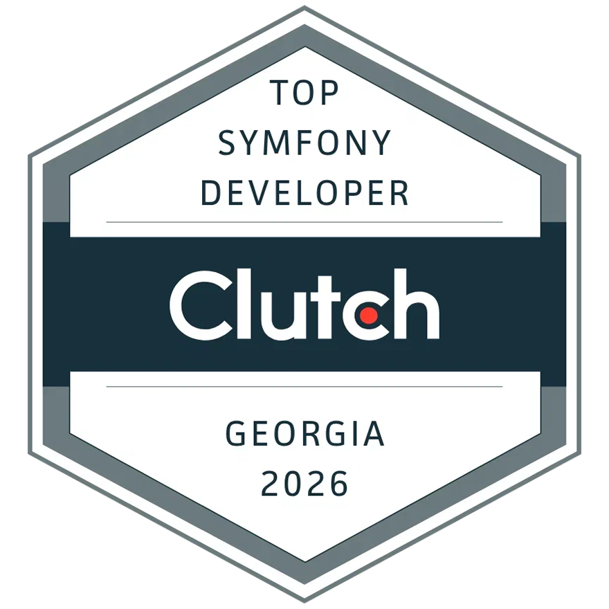 Clutch 2026 Top Symfony Developer in Georgia Award earned by AKDev Group