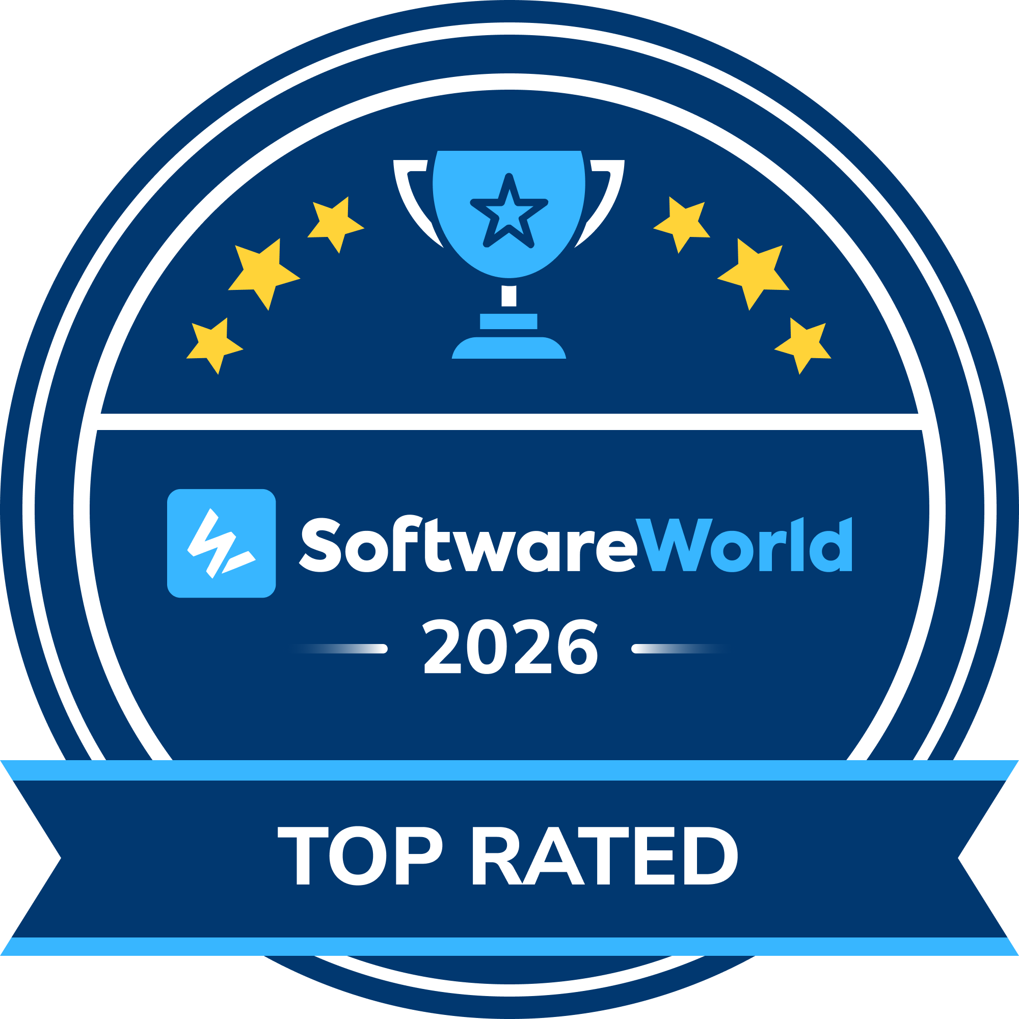 SoftwareWorld 2026 Top Rated Software Development Company Award earned by akdev group